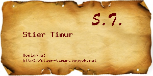 Stier Timur névjegykártya